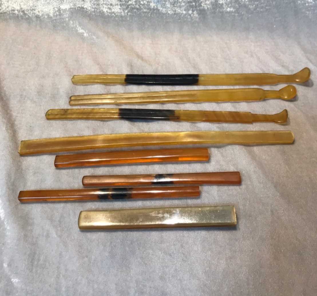 【帯留・かんざし】べっ甲の笄こうがい 8本セット 髪留め 和装小物 ディスプレイ用品 インテリア用品 骨董品 アンティーク拍卖