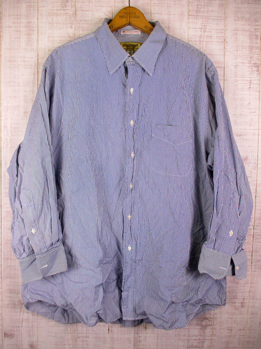 90's Paul Stuart ポールスチュアート ドレスシャツ ストライプ 17-34 USA製 mts-151拍卖