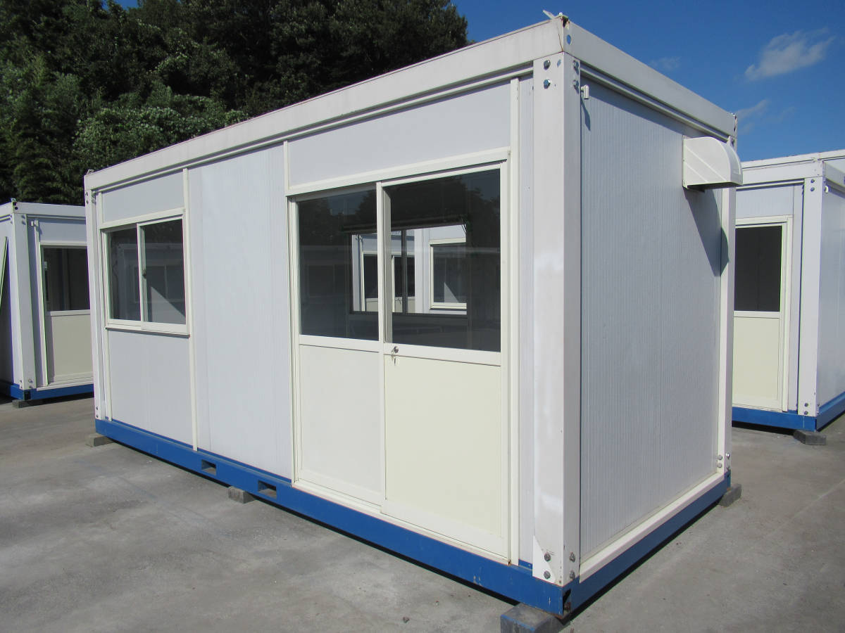 【神奈川発】スーパーハウス 車庫 コンテナ ガレージ 物置 ユニットハウス 4坪 中古 仮設 プレハブ .倉庫 8畳 休憩所 作業場 農業 営農拍卖