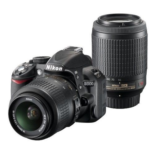 中古 1年保証 美品 Nikon D3100 18-55mm 55-200mm VR ダブルズームキット ブラック拍卖