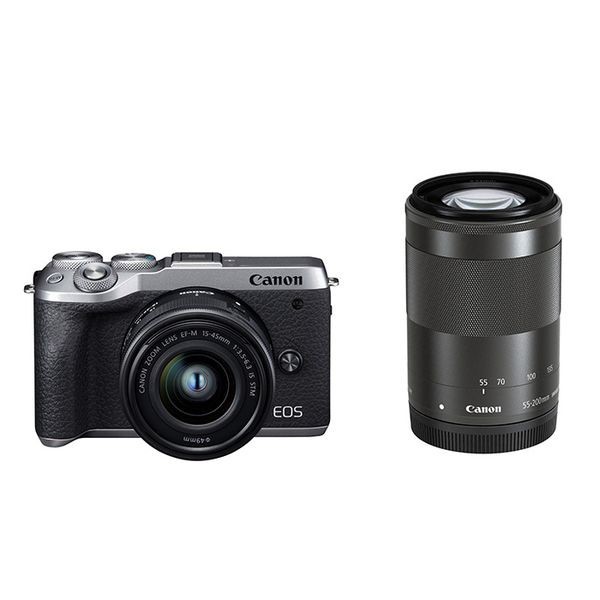中古 1年保証 美品 Canon EOS M6 Mark II ダブルズームキット シルバー拍卖