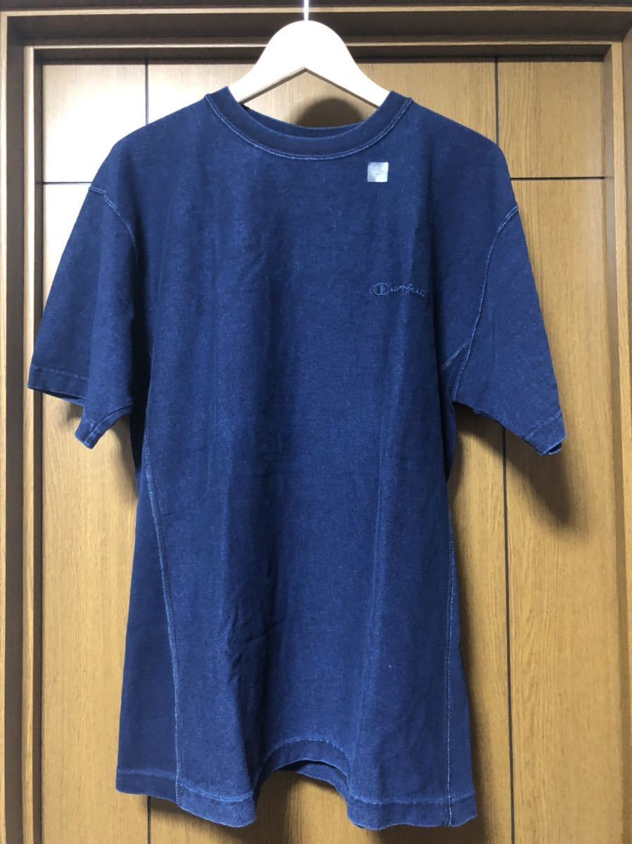 チャンピオン 半袖Tシャツ リバースウィーブ インディゴ デニムT-SHIRT拍卖