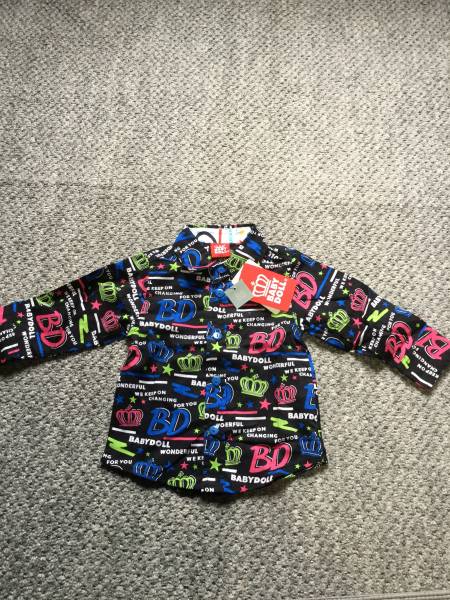 ★BABY DOLLベビードール プリント長袖シャツ 80 新品拍卖
