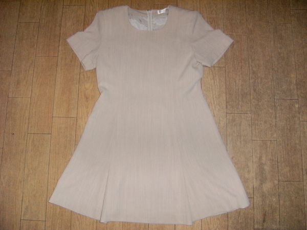 昭和レトロ,日本製★お嬢様,チュニック,ワンピース★薄茶 縦縞拍卖