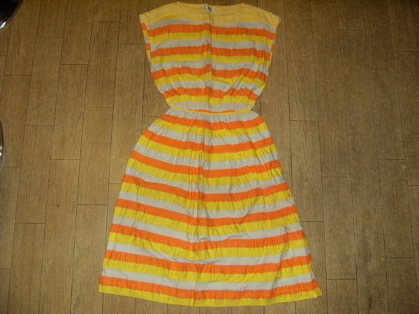 昭和レトロ,日本製★お嬢様,チュニック,ワンピース ★ストライプ拍卖