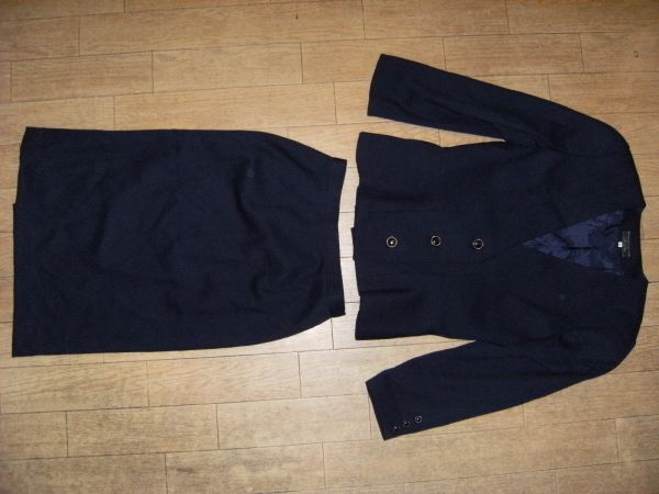 昭和レトロ,日本製★お嬢様 スーツ上下セット ジャケット上下 紺拍卖