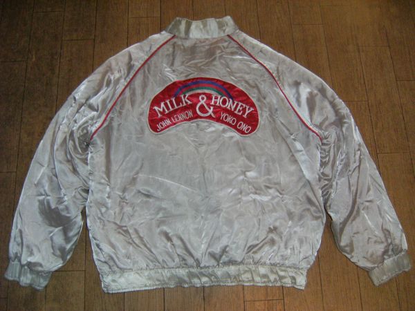 非売品★昭和レトロ★80年代★ビンテージ★アメリカ製★ROADIE製★1984年 ジョンレノン オノヨーコ MILK&HONEY プロモーション ジャンパー拍卖