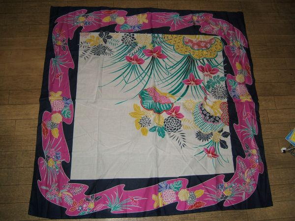 昭和レトロ★ハワイ,花札,南国花柄,日本風,極楽柄★シーツカバー拍卖