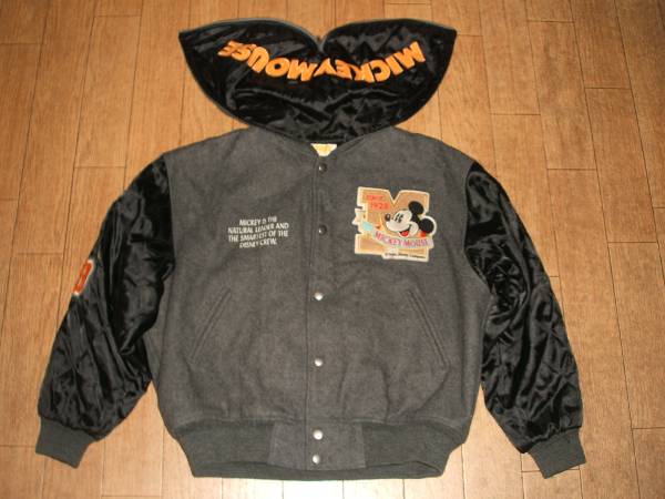 昭和レトロ★90年代★日本製★ディズニー MICKEY ミッキーマウス パーカー ジャンパー 帽子付き ジャケット スタジャン拍卖