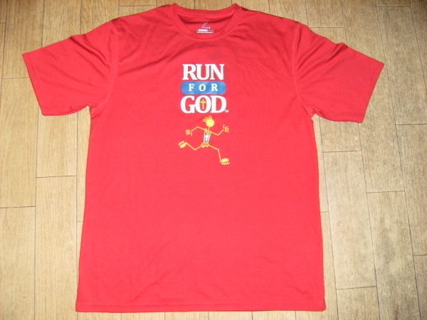 アメリカ キリスト教 RUN FOR GOD Tシャツ★教会 イエス マリア拍卖