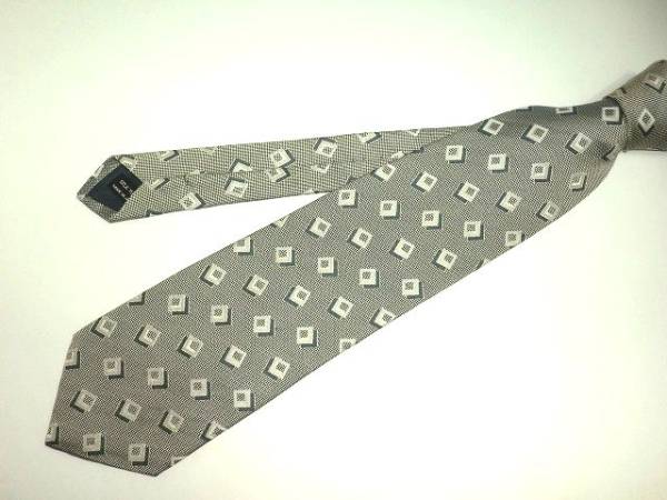 $ 超美品 $ ● ブランド ネクタイ ● GUESS ◆ ゲス ◆ JGD 刺繍 スクエア柄 ◆ 茶鼠色 グレー系 ◆ 送料無料!!拍卖