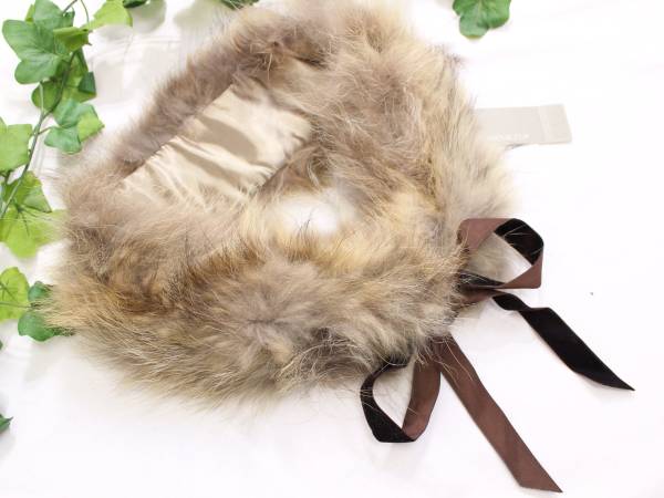 新品*オペークドットクリップ*4wayファーマフラーティペット拍卖