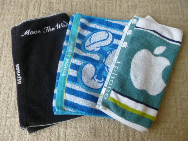 ★★フェイスタオル3枚枚セット (ミッキー・KOMATSU他)D82拍卖