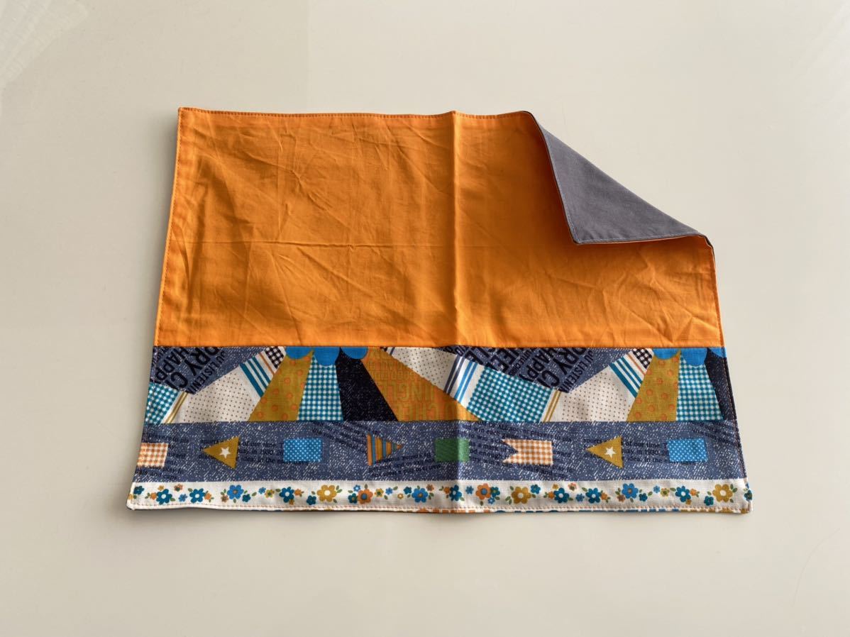 ハンドメイド★ランチマット ランチョンマット オレンジ(1027)値下げ拍卖