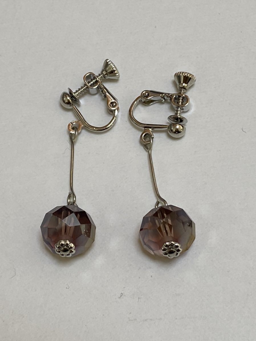 ハンドメイド★シンプル パープル イヤリング(561) 値下げ拍卖