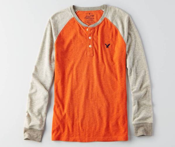 アメリカンイーグル ヘンリーネック 長袖 Tシャツ サイズXS 送料無料 a拍卖