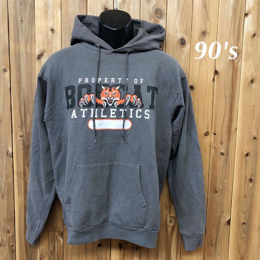 90's /PORT and COMPANY /Classic スウェットトレーナー プルオーバーパーカー トップス 裏起毛 BIGプリント BOBCAT アメカジ USA古着 S拍卖