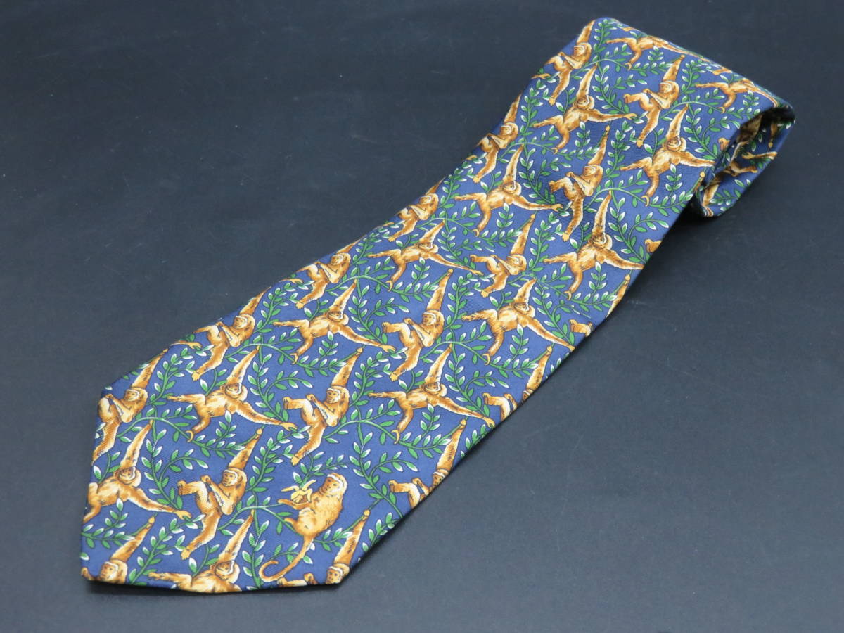 dunhill ダンヒル メンズ ネクタイ ネイビー×モンキー柄 ビジネス スーツ 服飾小物 ブランド R35810拍卖