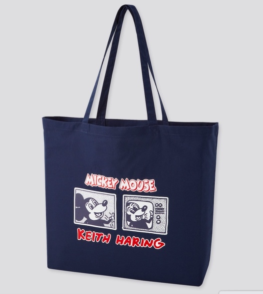 UNIQLO ユニクロ ミッキーマウス × キース・へリング エコ フレンドリー プリント バッグ (L) エコバッグ トートバッグ 未使用 人気完売拍卖