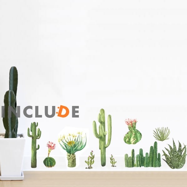 ウォールステッカー サボテン 観葉植物 南国 木 多肉 多肉植物 水やり不要 元気 壁シール ウォールシール拍卖
