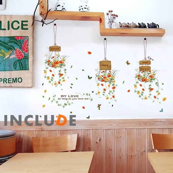 ウォールステッカー アイビー ハンギング グリーン 壁掛け 吊り下げ オーナメント エアプランツ スカイプランター拍卖