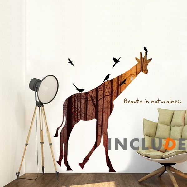 ウォールステッカー キリン ロゴ 夕焼け サンセット 夕日 動物 ウォールアート サプライズ拍卖