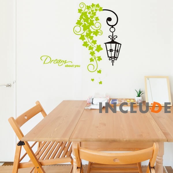 ウォールステッカー DREAM 夢 アイビー 外灯 証明 ポーチライト マリンライト ガーデンライト 人気インテリア拍卖