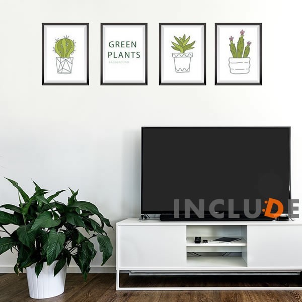 ウォールステッカー サボテン セダム プラグ 多肉植物 葉 リーフ ぷにぷに 4枚セット ウォールアート トリックアート拍卖