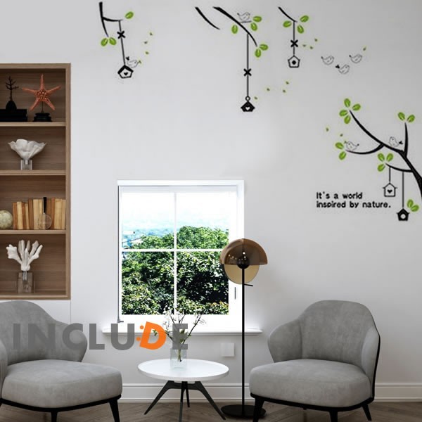 ウォールステッカー 小鳥 鳥かご さわやか 壁シール ウォールシール 北欧 カフェ CAFE リビング拍卖