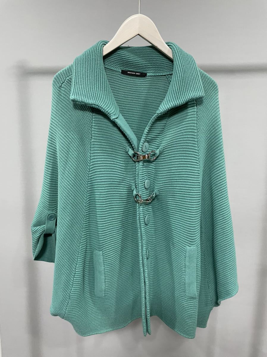メイソングレイ長袖ボレロセーターグリーントップスMレディースMansongrey拍卖