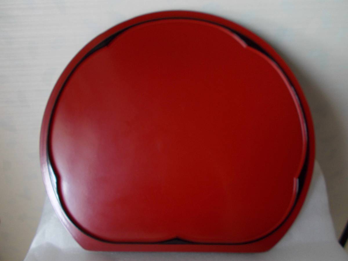 漆器 両面半月敷膳 リバーシブル 赤 黒 ランチョンマット拍卖