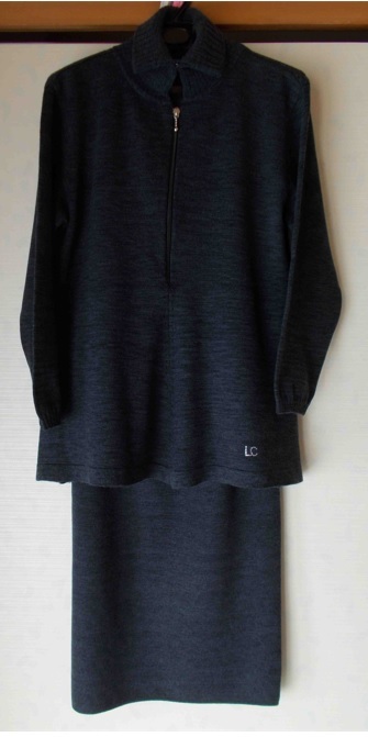 ナイガイ LEUCATE ルカート レディース ニット ツーピース セットアップ 上下 紺拍卖