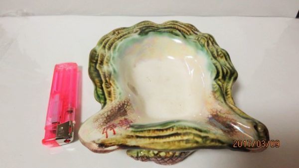 済み2)真珠貝型灰皿中古品レプリカ心中玉部分欠品です 伊勢 意匠登録第160566号拍卖