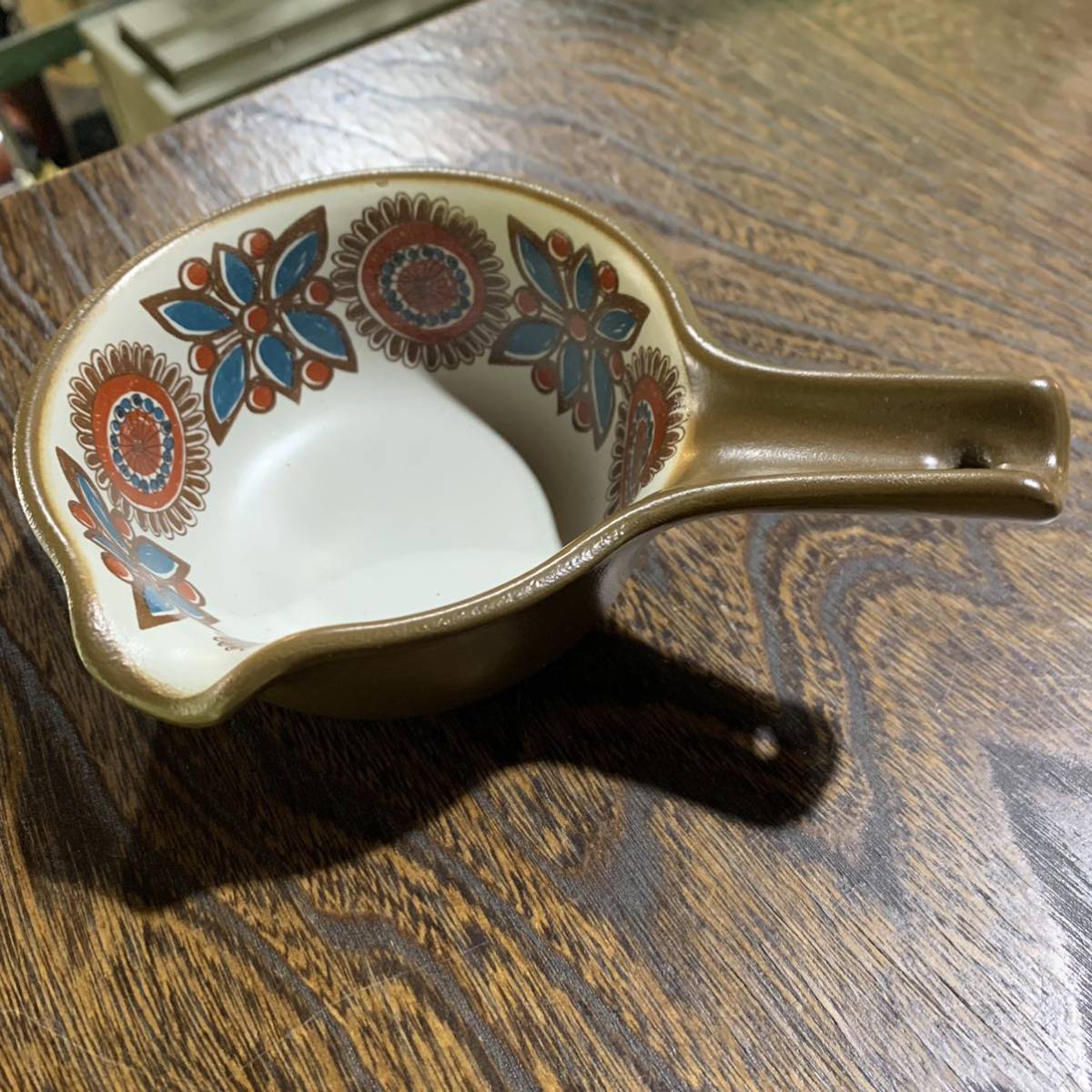 【21112002HT】vintage/ノルウェー/フィッギオ/ホーローソースパン/片手鍋/蚤の市/ヨーロッパヴィンテージ/輸入キッチン雑貨/現状渡し拍卖