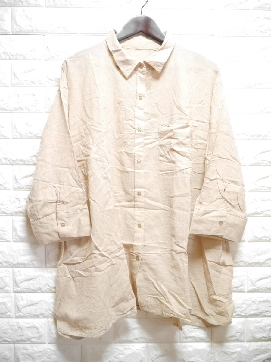 A323 ◇ Samansa Mos2 blue | サマンサモスモスブルー 長袖シャツ ベージュ系 中古 サイズF拍卖