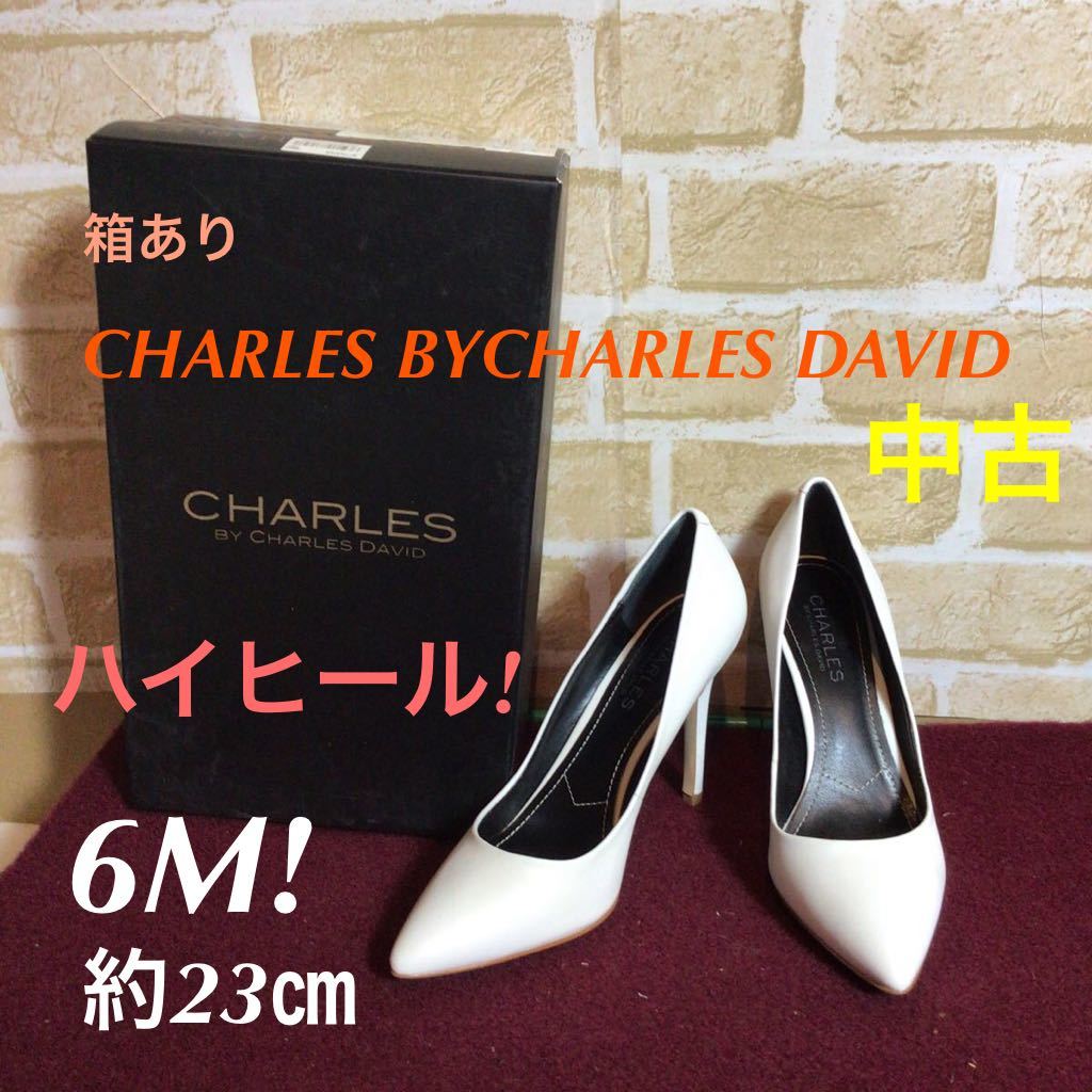 【売り切り!送料無料!】A-158 CHARLES! BY CHARLES DAVID! ハイヒール! ヒール10㎝! サイズ6M! 約23㎝! ポインテッドトゥ! 中古! 箱あり!拍卖