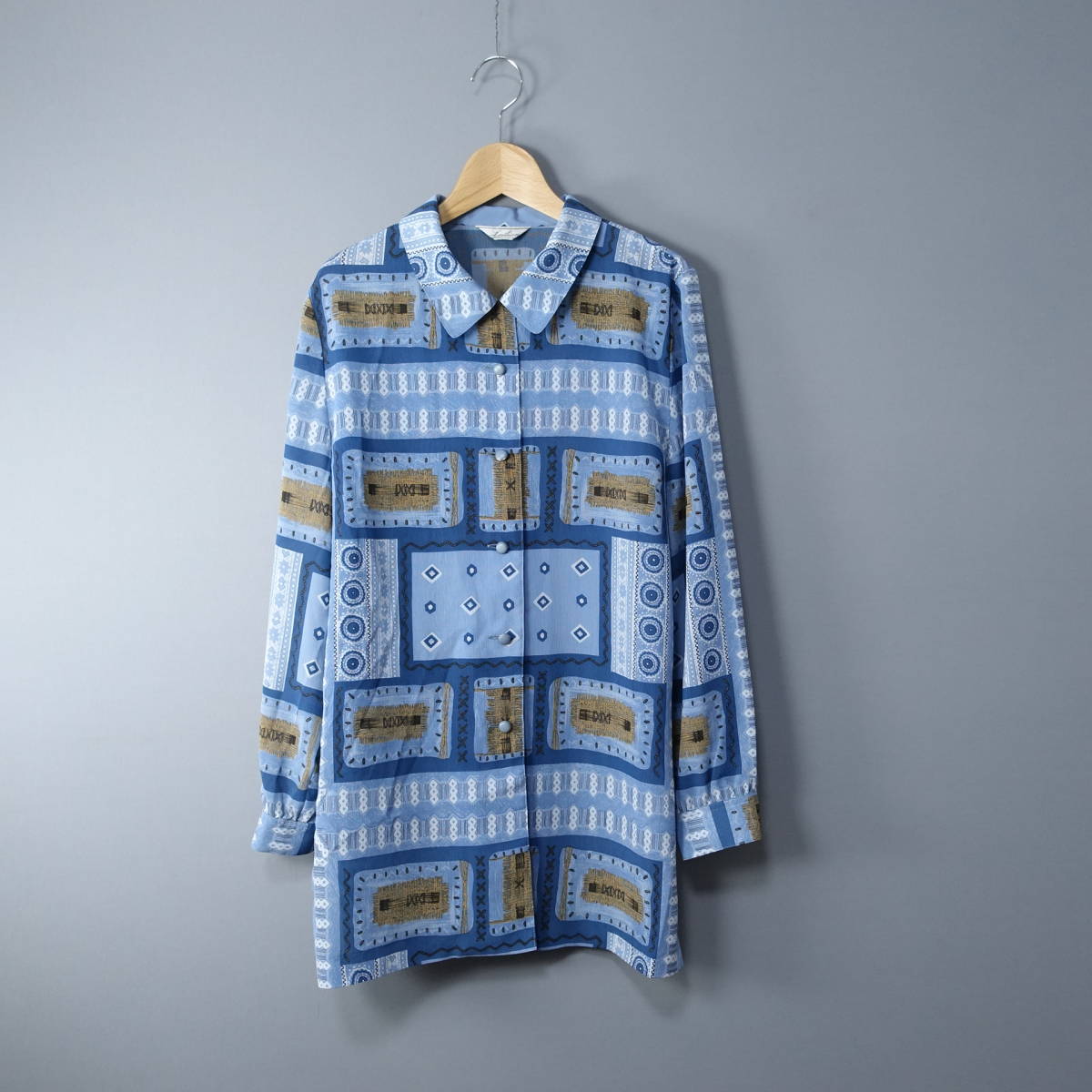 Leilian/レリアン/9/日本製/総柄アンサンブル/ブルー/青/総柄拍卖