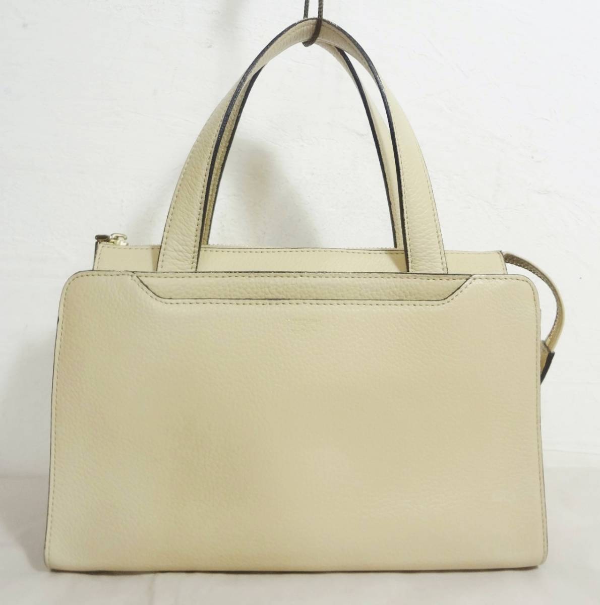 【超美品 希少】 PELLE MORBIDA ペッレモルビダ レディース オールレザー ハンドバッグ トートバッグ クリーム色拍卖