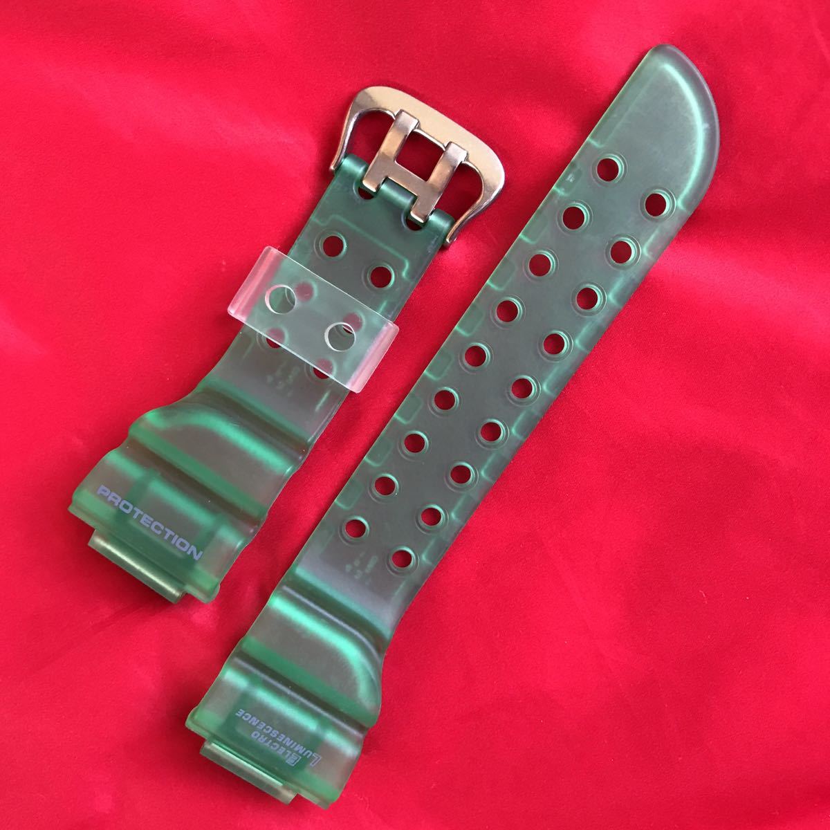 ☆★即決有★☆緑グリーン色 染め スケルトン ベルト フロッグマン DW-8200 ベルト カシオ純正 G-SHOCK ベルト DW-8200 Gショック ベルト拍卖