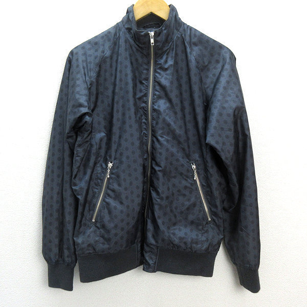 k■シップス/SHIPS GENERAL SUPPLY 総柄ドット柄 ボンバージャケット【M】濃灰色/MENS■154【】【中古】拍卖