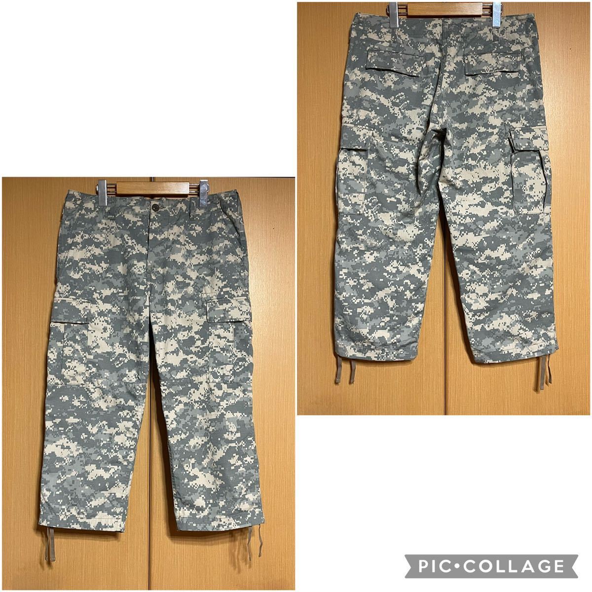 アメリカ製ピクセルデジタルカモフラージュ迷彩ミリタリーカーゴW90cmL55cm軍パンUSMCコリンボM-44アンクラウドBLUCOサバゲーWEIRDO送600円拍卖