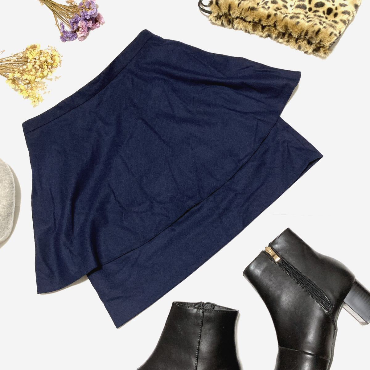 【INDEX インデックス】2段フリルタイトスカート ネイビー Lサイズ拍卖