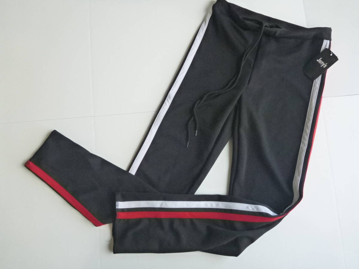1.1万 新品 JERRY'S ジェリーズ ★ メンズ スポーツ ストライプ 黒 パンツ フィギュアスケート 拍卖