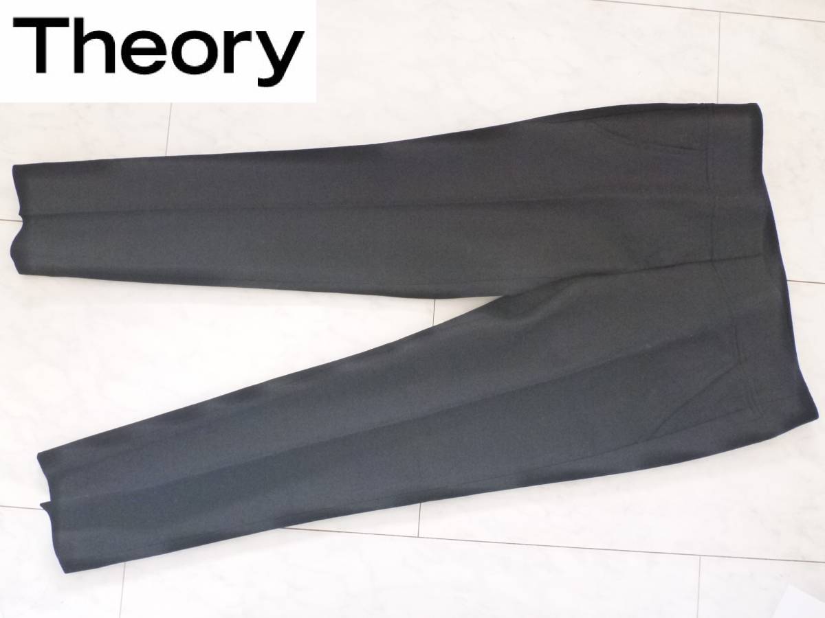 3万 超美品 セオリー Theory ★ 黒 ブラック ウール 7分丈 パンツ 0 S相当拍卖