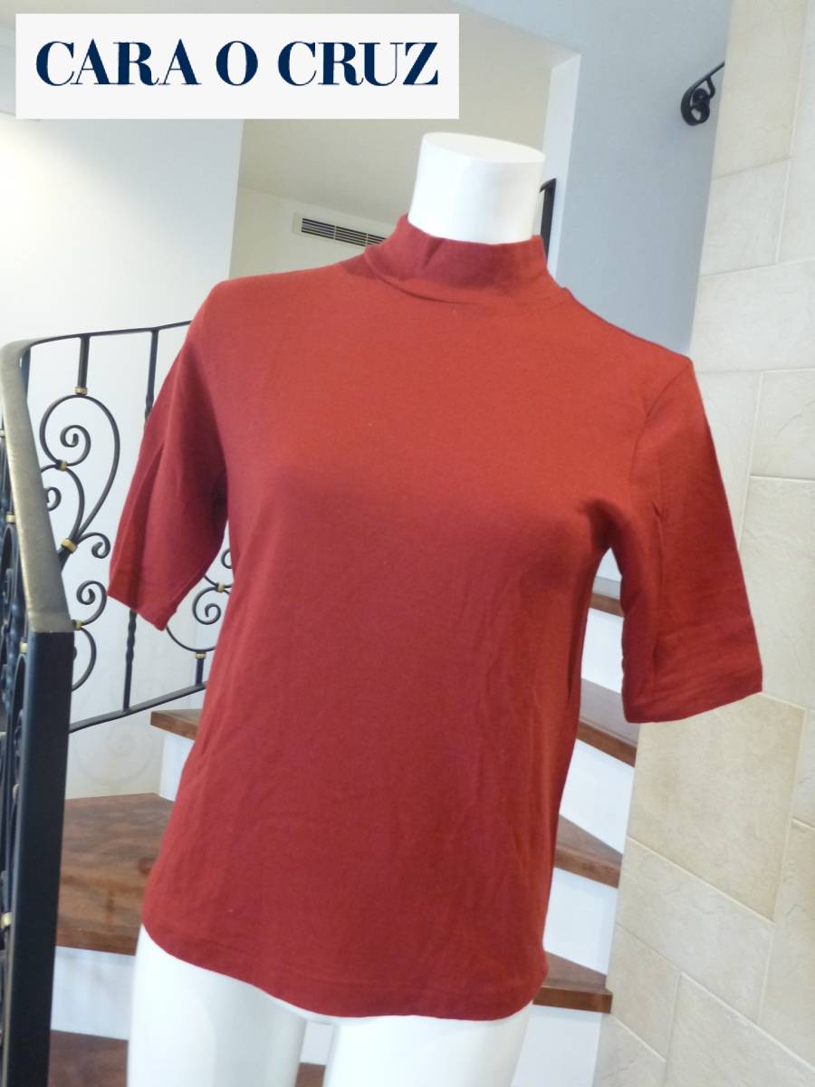 2.5万 超美品 CARA O CRUZ キャラオクルス ★レリアン 赤 レッド ウール 半袖セーター 9 M相当拍卖