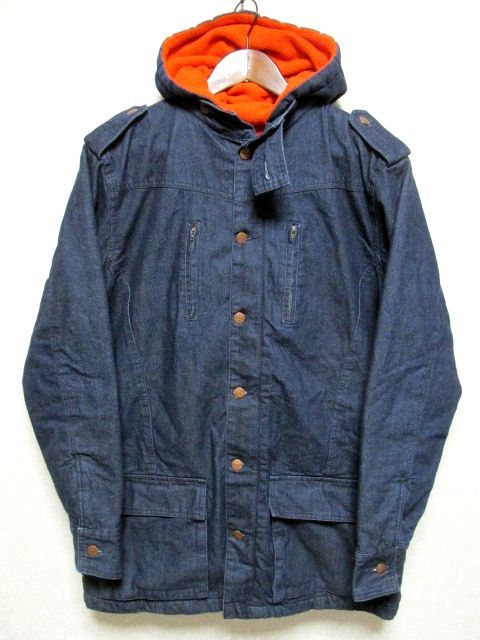 ★レア★90's Wrangler ラングラー 裏地フリース ミリタリー風 デニム コート M★インディゴ チンスト ジャケット N-3Bタイプ 希少 珍品拍卖
