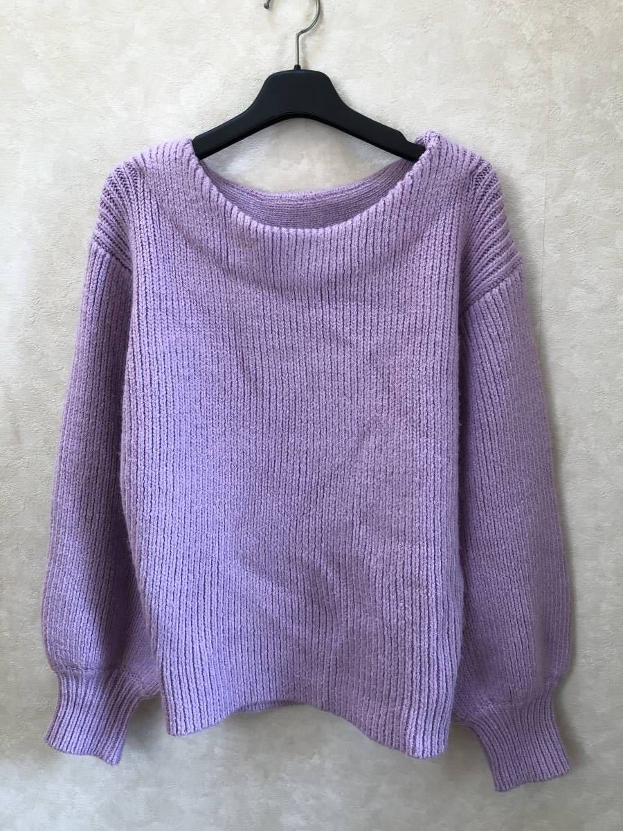USED・Emma Taylor・長袖ニット・ラベンダー色・サイズフリー・400円拍卖