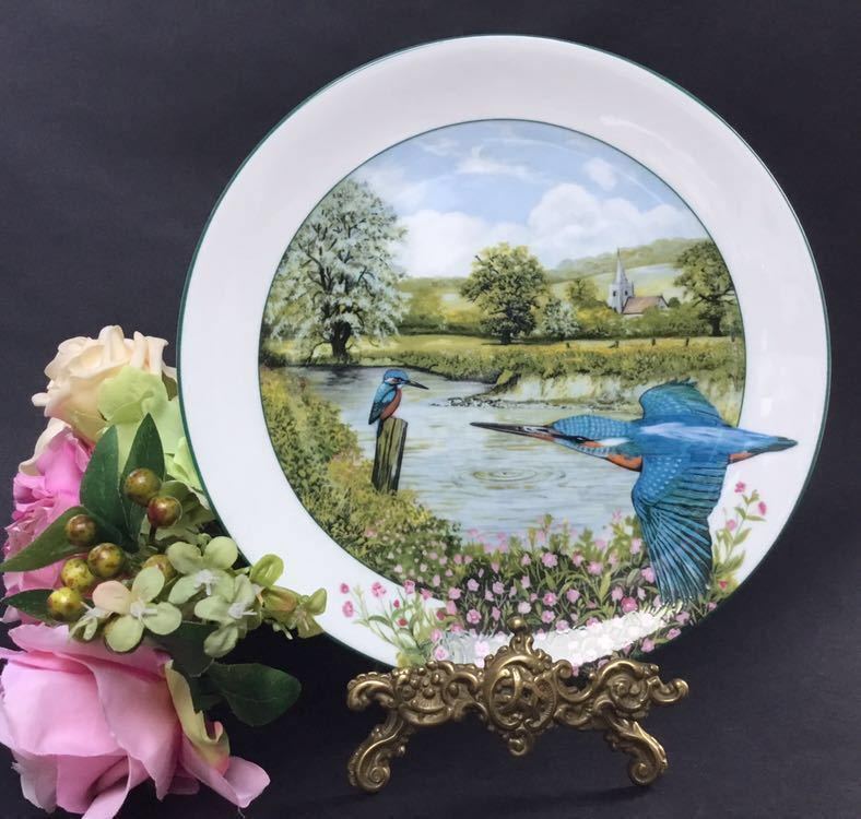 英国ヴィンテージ◆ ロイヤルドルトン 「リバーサイド キングフィッシャー」Birds of the British Countryside by Kenneth J Wood 限定生産拍卖