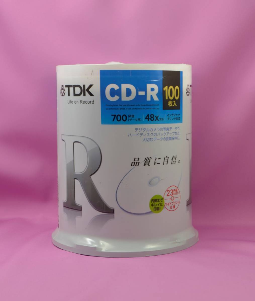 【未開封品】CD-R 100枚入(TDK製 700MB 48X対応データ用)拍卖