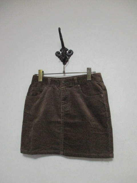 HUCOMpart2 茶コーデュロイタイトミニスカート(USED)111221拍卖